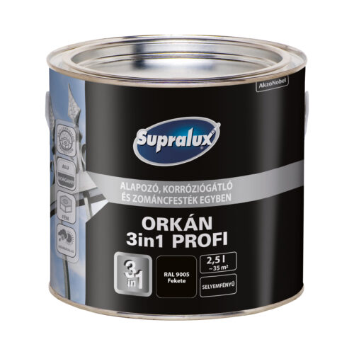 Supralux ORKÁN 3in1 PROFI  2,5 L Fekete  RAL9005