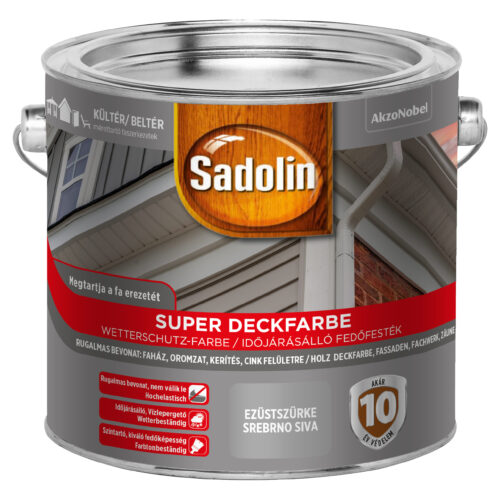 SADOLIN Super Deckfarbe 2,5 liter ezüstszürke