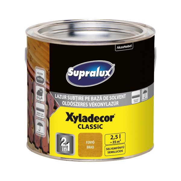Supralux Xyladecor Classic Vékonylazúr 2,5 liter Fenyő