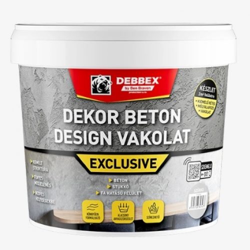 Den Braven Dekor beton design vakolat EXCLUSIVE 5kg szürke csomag