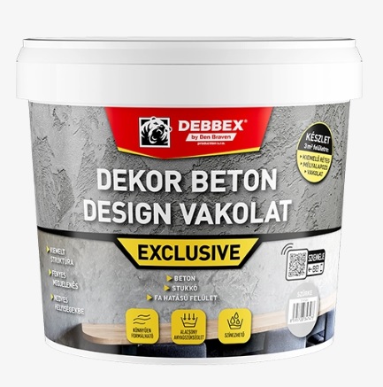 Den Braven Dekor beton design vakolat EXCLUSIVE 5kg szürke csomag