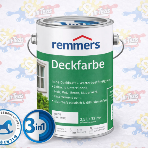 Remmers Deckfarbe fedőfesték fára és fémre 2,5L. , 12.280Ft.